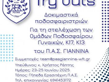 Δοκιμαστικά στον ΠΑΣ Γιάννινα WFT