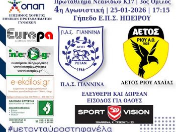 Σέντρα στον β' γύρο για την Κ-17 του ΠΑΣ Γιάννινα WFT