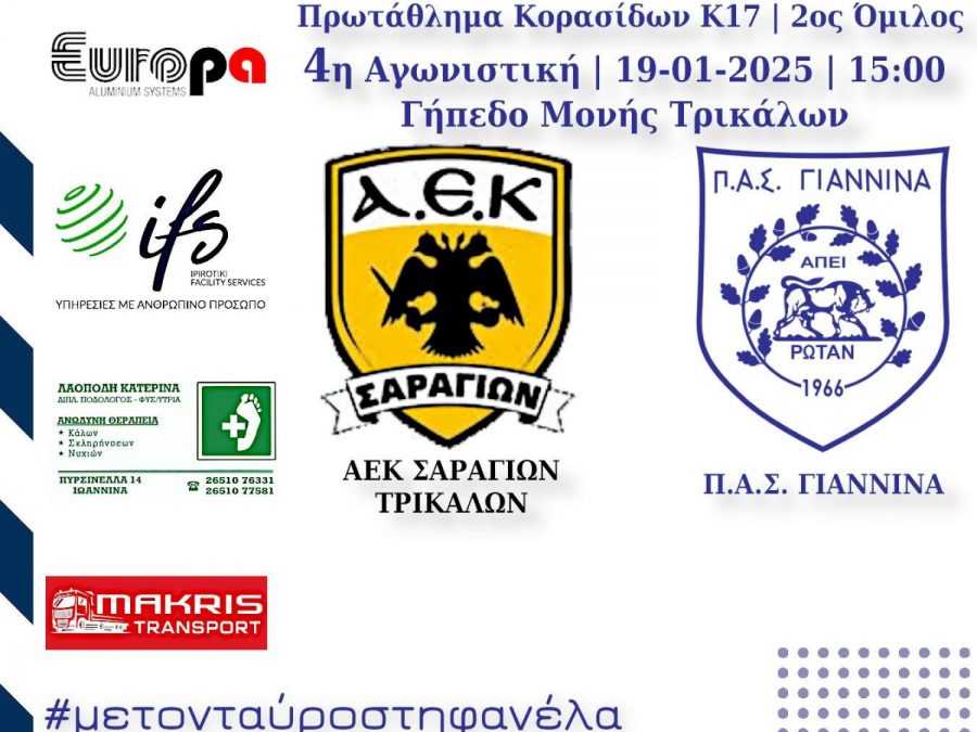 Με απουσίες στα Τρίκαλα η Κ-17 του ΠΑΣ Γιάννινα WFT