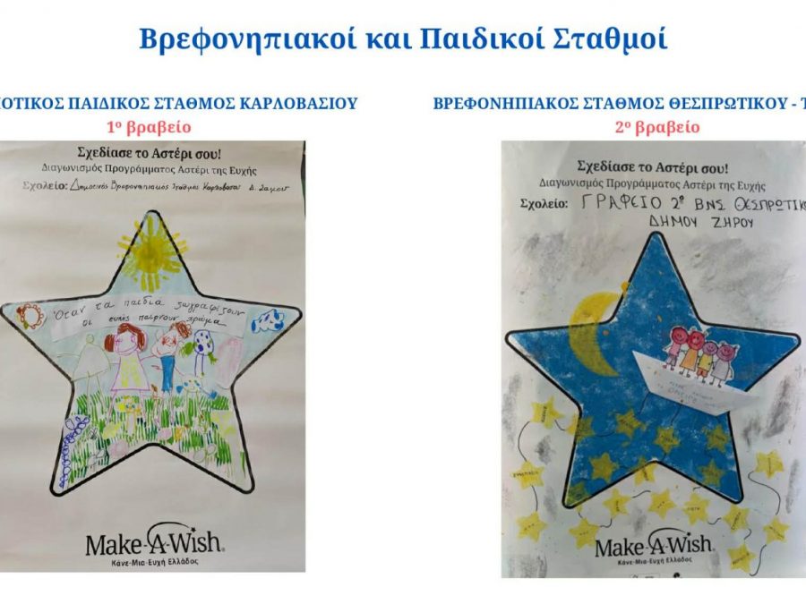 Διάκριση του 2ου Βρεφονηπιακού Σταθμού Θεσπρωτικού  στον διαγωνισμό “Σχεδίασε το Αστέρι σου”