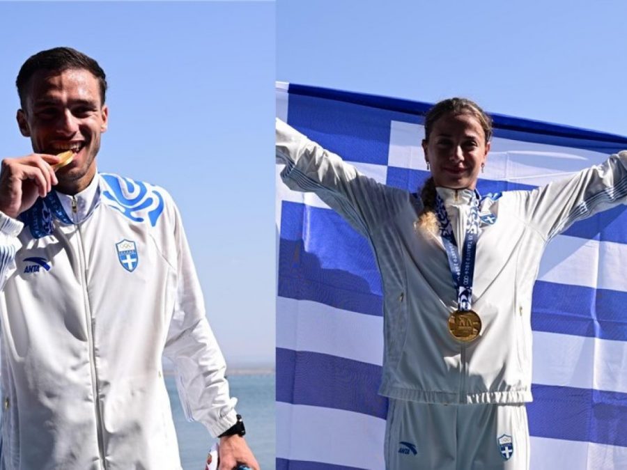 Ευαγγελία Αναστασιάδου και Πέτρος Γκαϊδατζής Σημαιοφόροι της ΔΕΗ Team Hellas για την Τελετή Λήξης στους Μεσογειακούς Αγώνες Taranto 2026