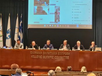 Ο Αναπληρωτής Υπουργός Αθλητισμού Γιάννης Βρούτσης στη συνεδρίαση της Ελληνικής Ολυμπιακής Επιτροπής
